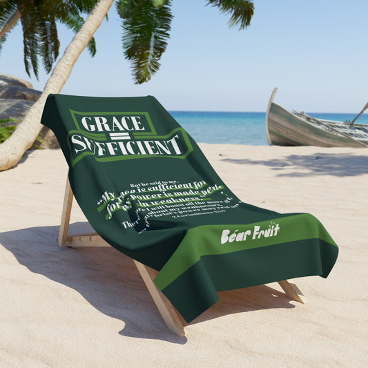 Grace = Sufficient Beach Towel